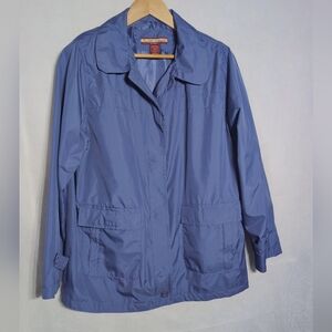 Vintage Tudor Court By Haband Sz L Women's Blue Rain Jacket